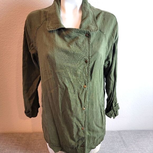 LOVE TREE Off Set Front Button Green Jacket - Picture 1 of 6